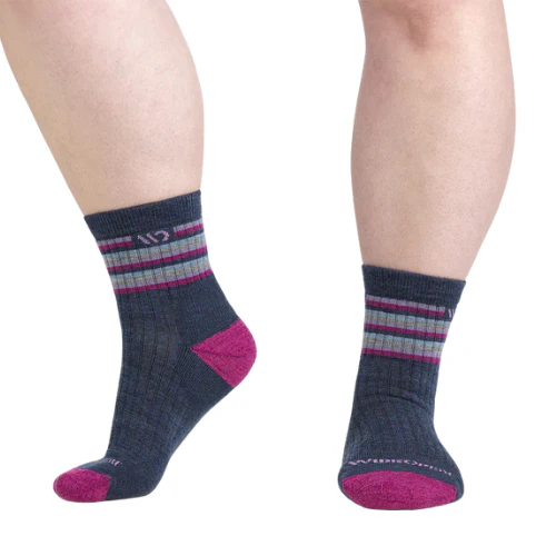 Women's Multi Stripe Cushioned Micro Crew Socks by WIDE OPEN Socks